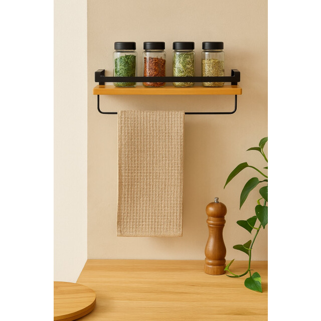 Casa di Elturo Keuken wandplank met handdoekhouder – l 44.5 cm 2808780 large