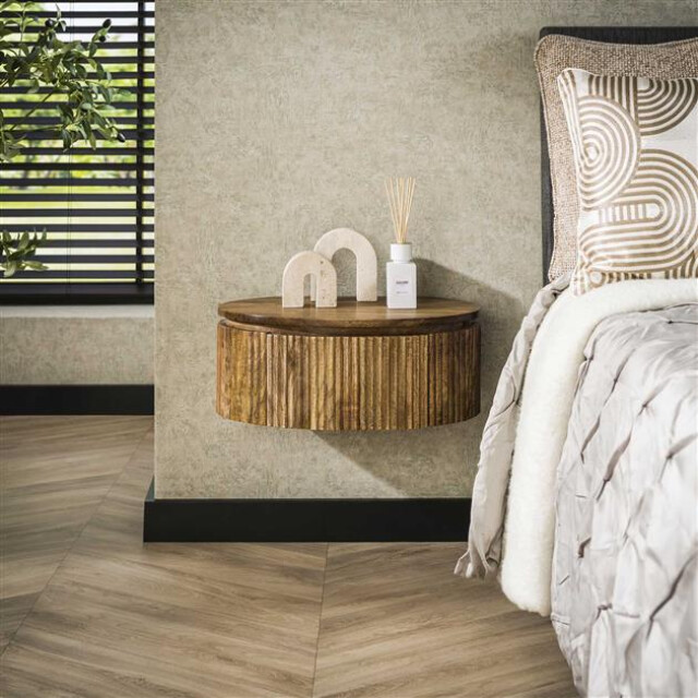 Hoyz nachtkastje wave rond massief mango zandkleur 3171140 large