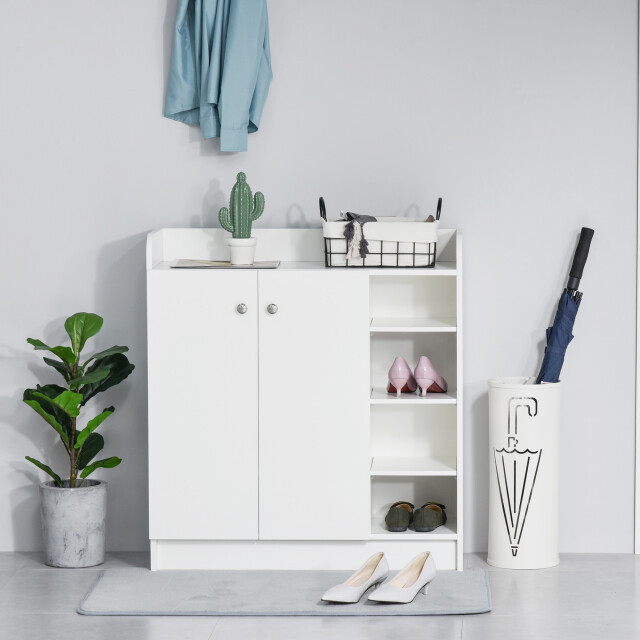 4goodz Homcom schoenenkast schoenenrek met 2 deuren en 4 vakken - 3173198 large