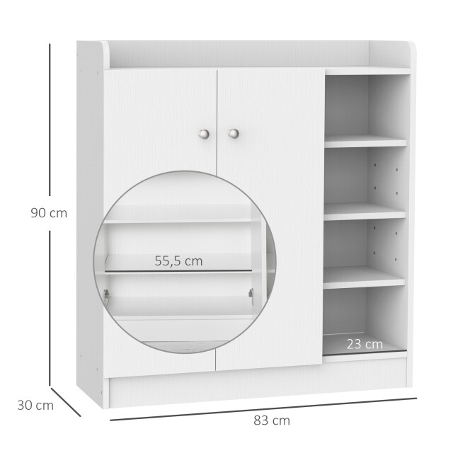 4goodz Homcom schoenenkast schoenenrek met 2 deuren en 4 vakken - 3173198 large