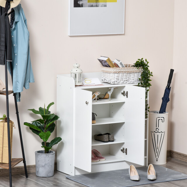 4goodz Homcom schoenenkast schoenenrek met 2 deuren en 4 vakken - 3173198 large