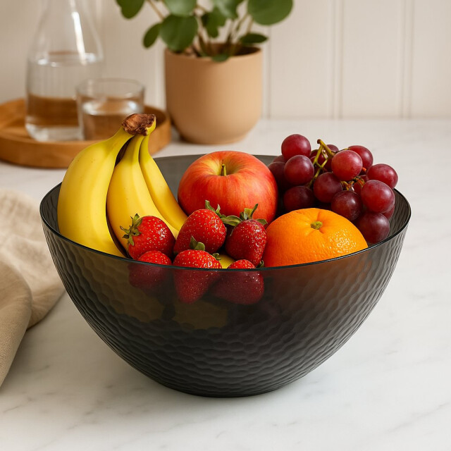 Casa di Elturo Fruitschaal opbergmand wave smokey grijs Ø26 cm 2842795 large