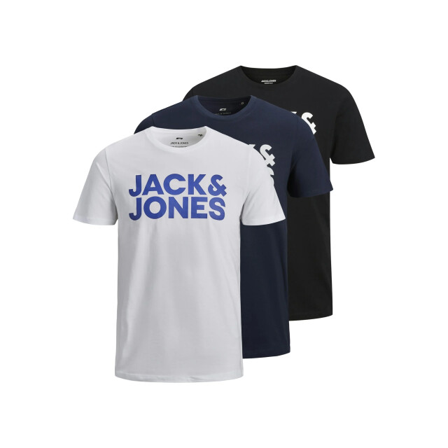 Jack & Jones Heren t-shirt jjecorp slim fit logo 3-pack 12191762 large