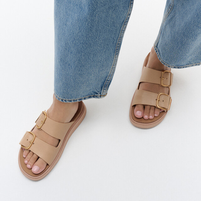 FitFlop Gen-ff buckle two-bar leather slides HE8 large