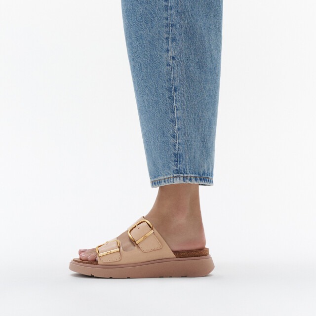 FitFlop Gen-ff buckle two-bar leather slides HE8 large