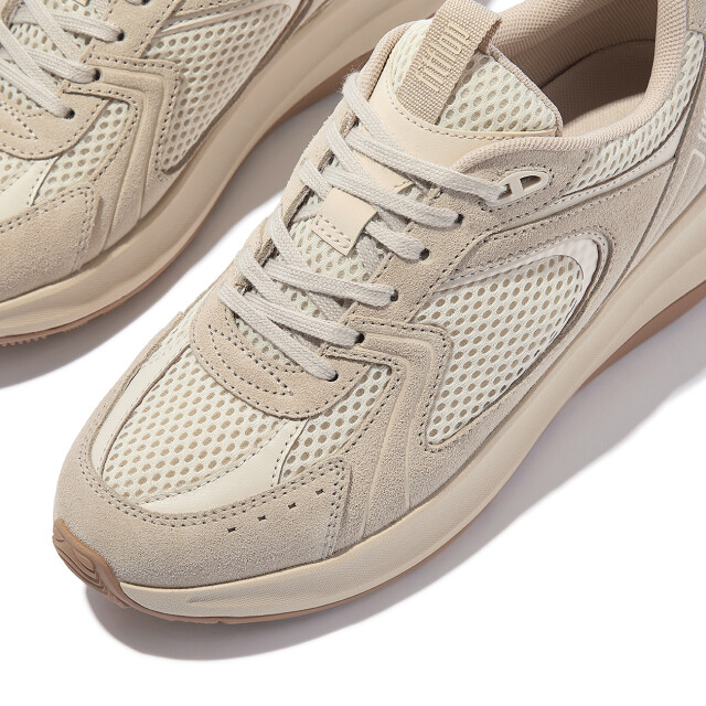 FitFlop F-mode flow suede/mesh/leather flatform sneakers IV7 large