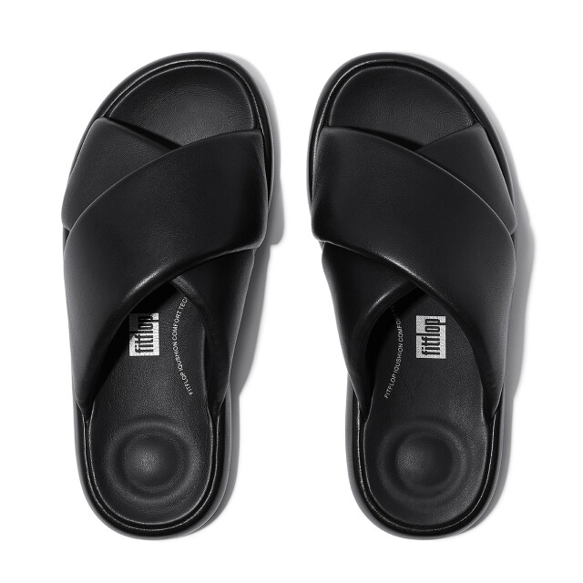 FitFlop Iqushion d-luxe padded leather cross slides JB5 large