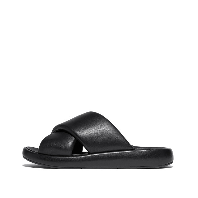 FitFlop Iqushion d-luxe padded leather cross slides JB5 large