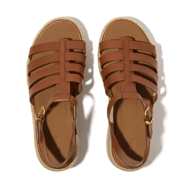 FitFlop Platfforms espadr. leather fisherman wedge sandals JF5 large