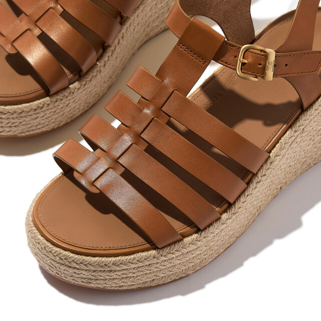 FitFlop Platfforms espadr. leather fisherman wedge sandals JF5 large