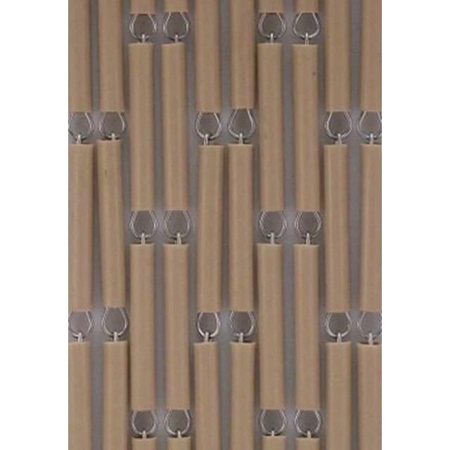 Vliegengordijnenexpert Vliegengordijn hulzen zand 90 x 210 cm op het kozijn 8719497850075 large
