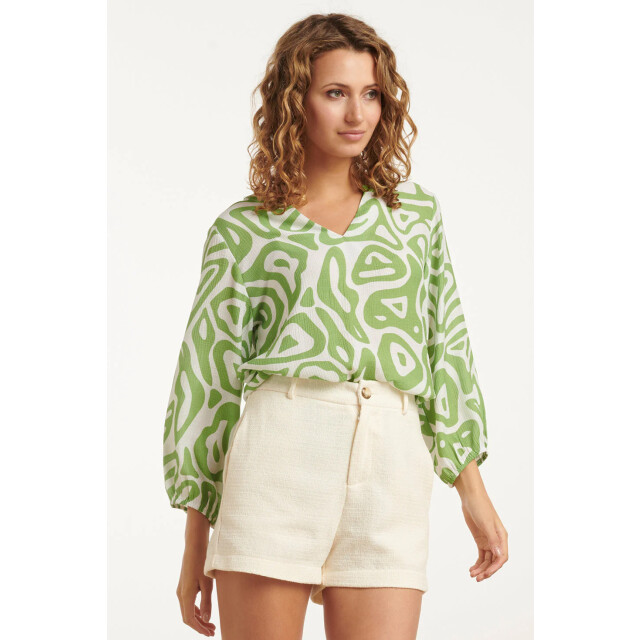 Smashed Lemon 25006 crinkle top met lichtte abstracte print | light 25006-500-000 large