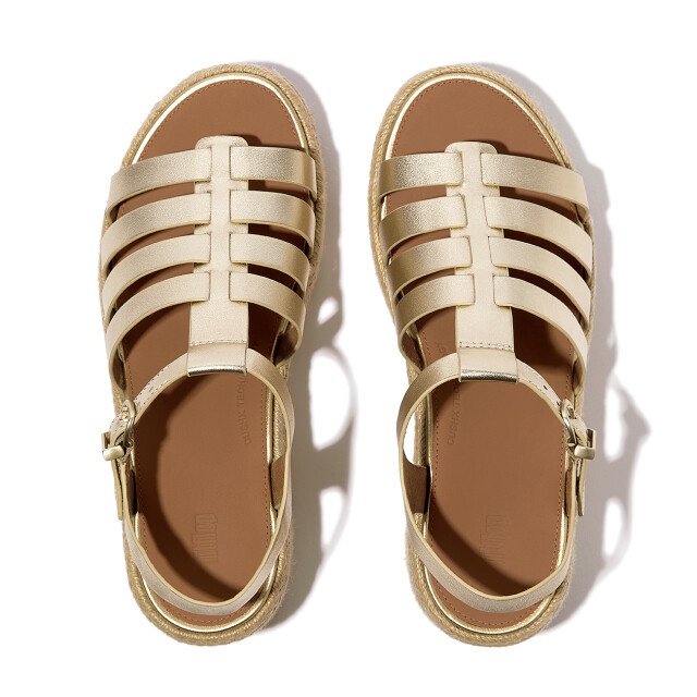 FitFlop Platfforms espadr. leather fisherman wedge sandals JF5 large