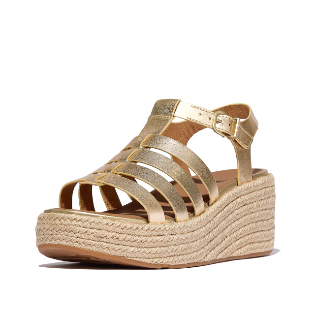 FitFlop Platfforms espadr. leather fisherman wedge sandals JF5 large