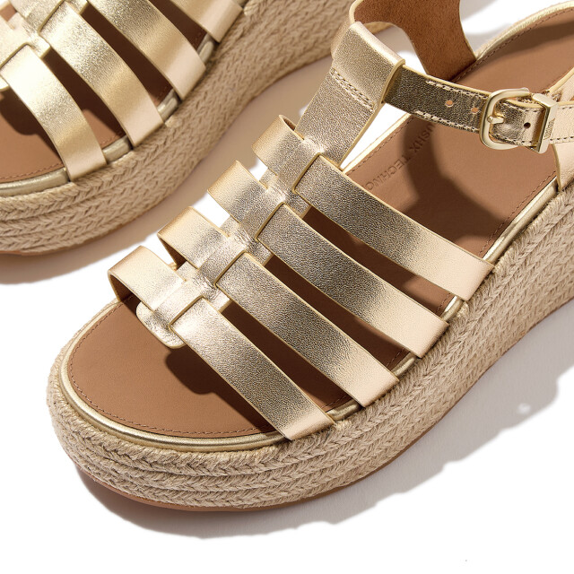 FitFlop Platfforms espadr. leather fisherman wedge sandals JF5 large