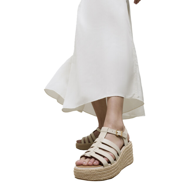 FitFlop Platfforms espadr. leather fisherman wedge sandals JF5 large