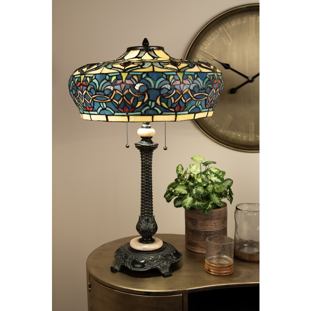 LumiLamp Tiffany tafellamp Ø 47x71 cm glas rechthoek tiffany bureaulamp 1088463 large