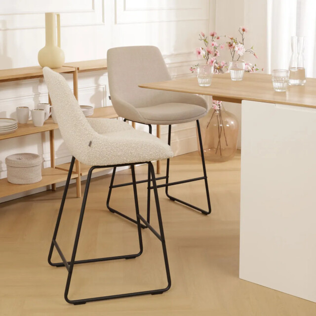 Nolon Nino-isa barkruk bouclé zwart onderstel 65 cm 2794728 large