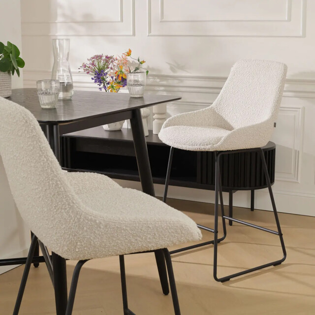 Nolon Nino-isa barkruk bouclé zwart onderstel 65 cm 2794728 large