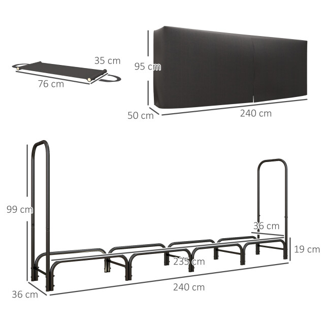 4goodz Outsunny houtopslag 240 cm waterafstotende 600d oxford hoes 3173380 large