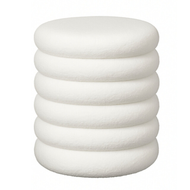 Casa di Elturo Opbergpoef teddy poef donut – beige wit – Ø 37 x h 43,5 cm 3037738 large