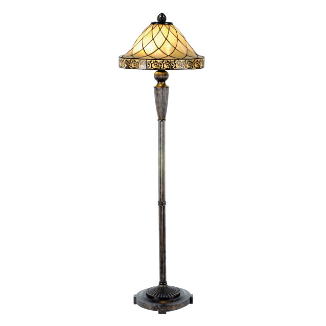 LumiLamp Tiffany vloerlamp Ø 46x168 cm glas driehoek staande lamp 1088522 large