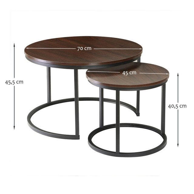 CaliCosy Set van 2 nestende ronde salontafels l70 cm 3083640 large