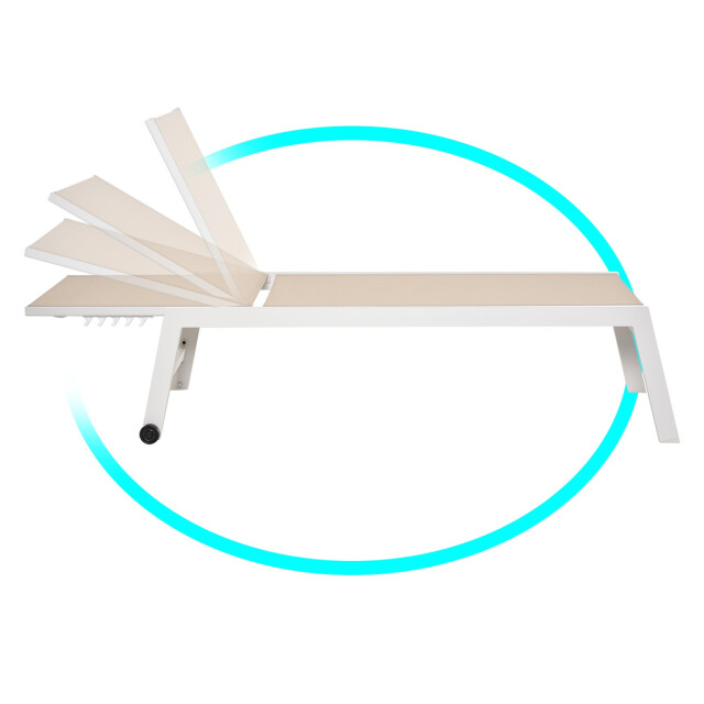 4goodz Outsunny ligbed verstelbaar aluminium 190 cm wit 3173221 large