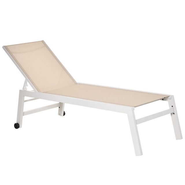 4goodz Outsunny ligbed verstelbaar aluminium 190 cm wit 3173221 large