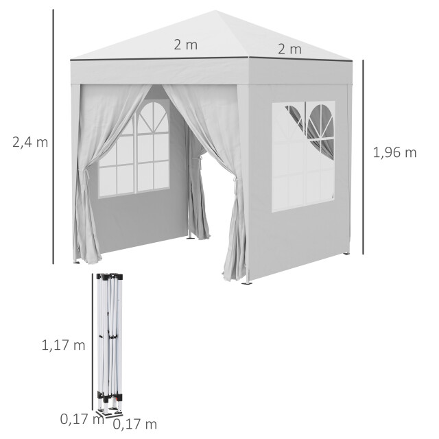 4goodz Outsunny partytent paviljoen 2x2 m met 4 zijwanden - 3173385 large