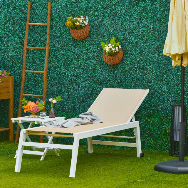 4goodz Outsunny ligbed verstelbaar aluminium 190 cm wit 3173221 large