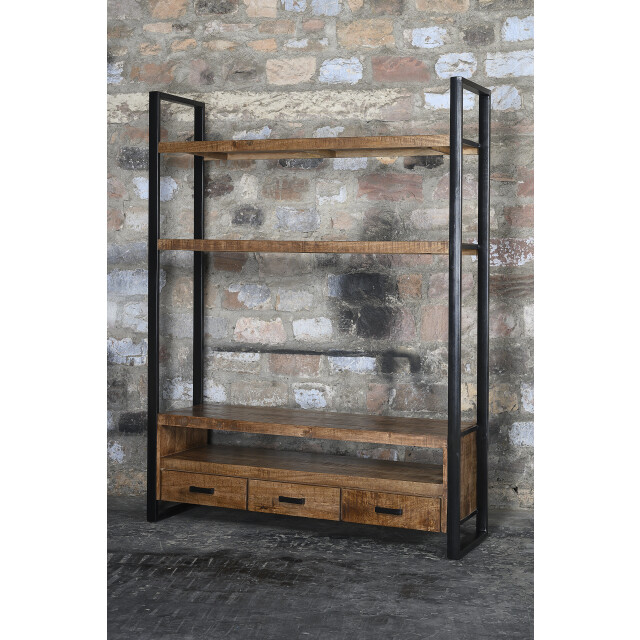 Livingfurn tv meubel tv- nairobi high 150 cm mangohout / gecoat staal 2059053 large