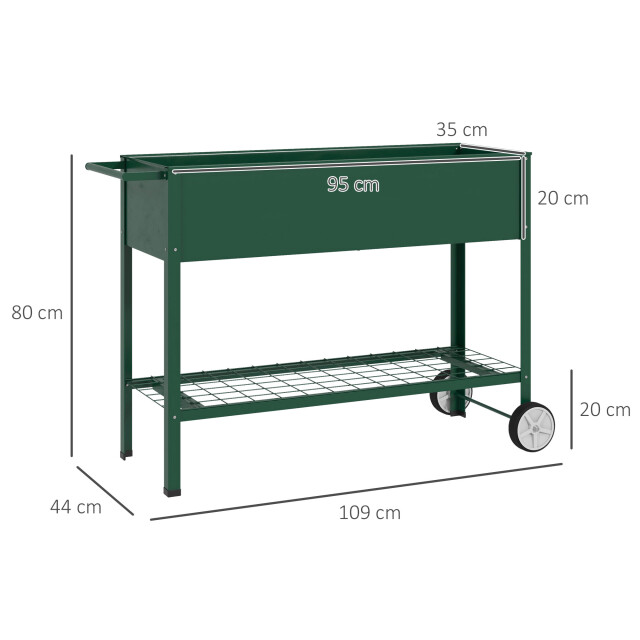 4goodz Outsunny verhoogd kweekbed met wielen plantenbak metaal - 3173218 large