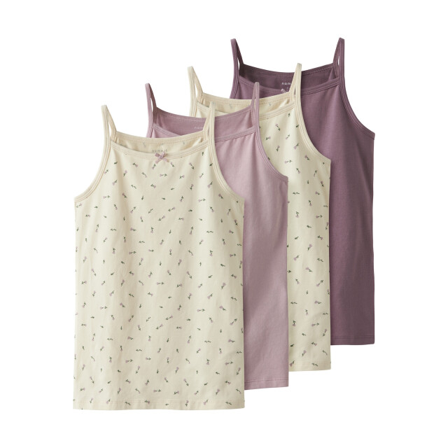 Name It Meisjes hemd top nkfstrap 4-pack effen/print multicolor 13243382 large