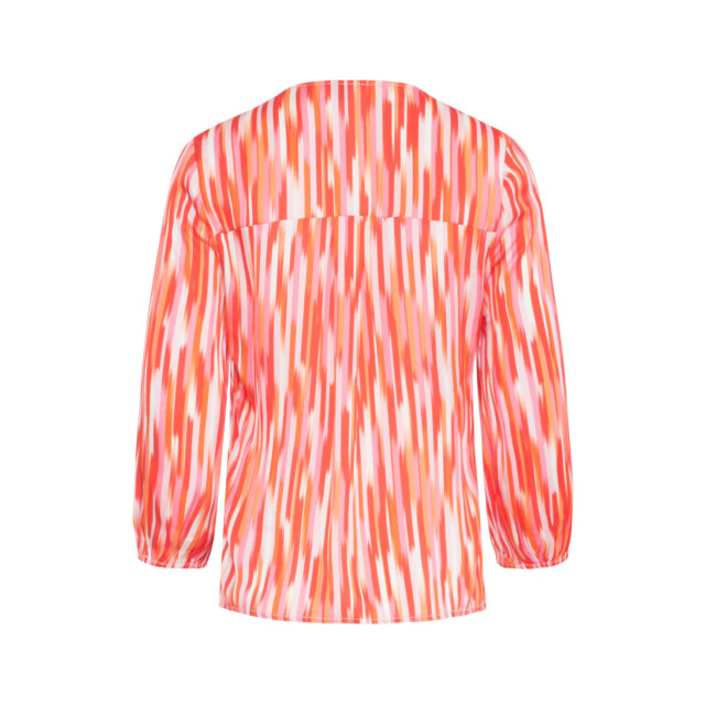 Smashed Lemon 25008 gestreepte v-hals satijn top | 25008-450-998 large