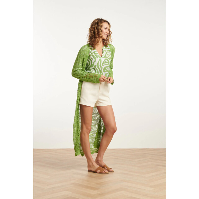 Smashed Lemon 25094 licht maxi cardigan | 25094-500-XXL large