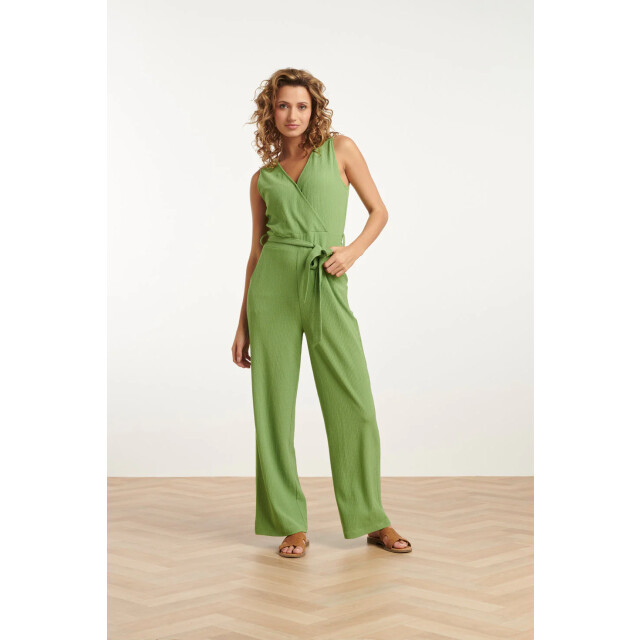 Smashed Lemon 25119 licht stretch crinkle jumpsuit | 25119-500-XL large