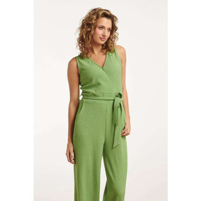 Smashed Lemon 25119 licht stretch crinkle jumpsuit | 25119-500-XL large