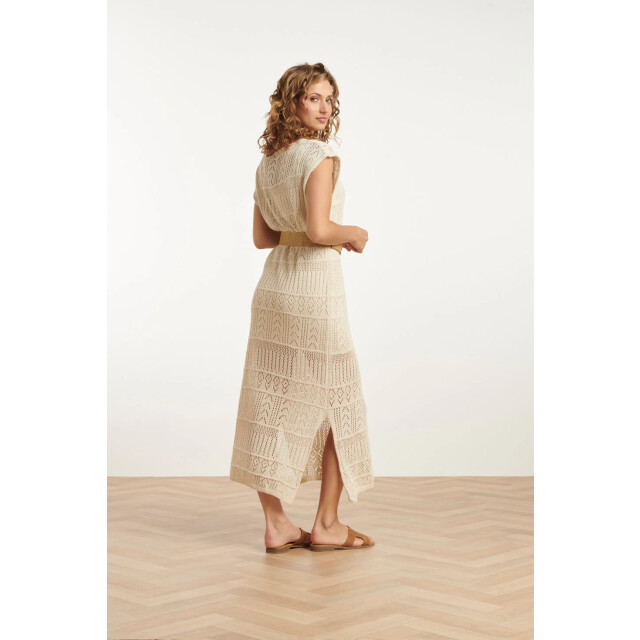 Smashed Lemon 25214 off crochet midi jurk | 25214-010-4XL large