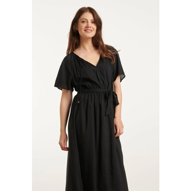 Smashed Lemon 25191 e viscose midi jurk | 25191-999-L large