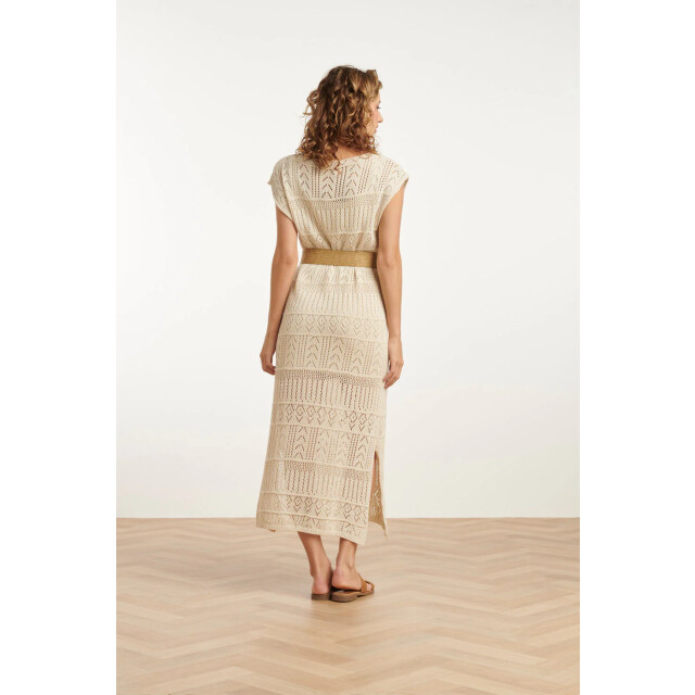 Smashed Lemon 25214 off crochet midi jurk | 25214-010-4XL large