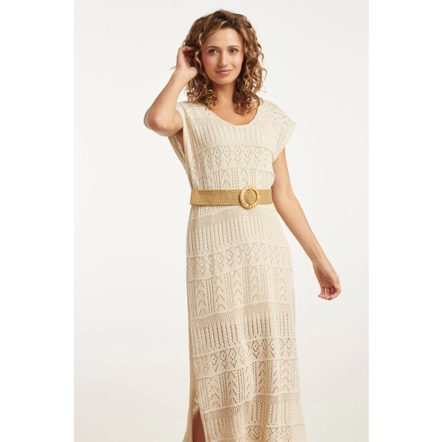 Smashed Lemon 25214 off crochet midi jurk | 25214-010-4XL large