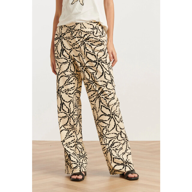 Smashed Lemon 25235 wide leg travel quality broek met e bloemenprint | 25235-720-999 large