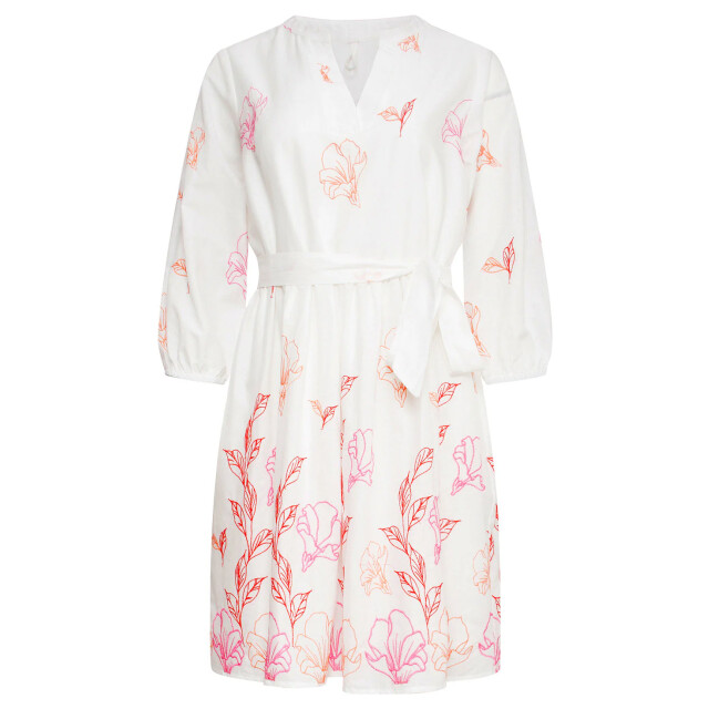 Smashed Lemon 25263 te bloemen geborduurde korte jurk met v-hals | 25263-000-998 large
