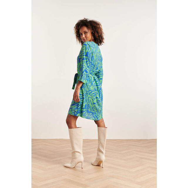 Smashed Lemon 23856 damesjurk met v-halsdierenprint | 23856-530-650 large