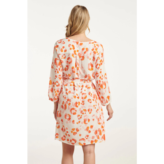 Smashed Lemon 25163 korte jurk met perzik dierenprint | 25163-250-998 large