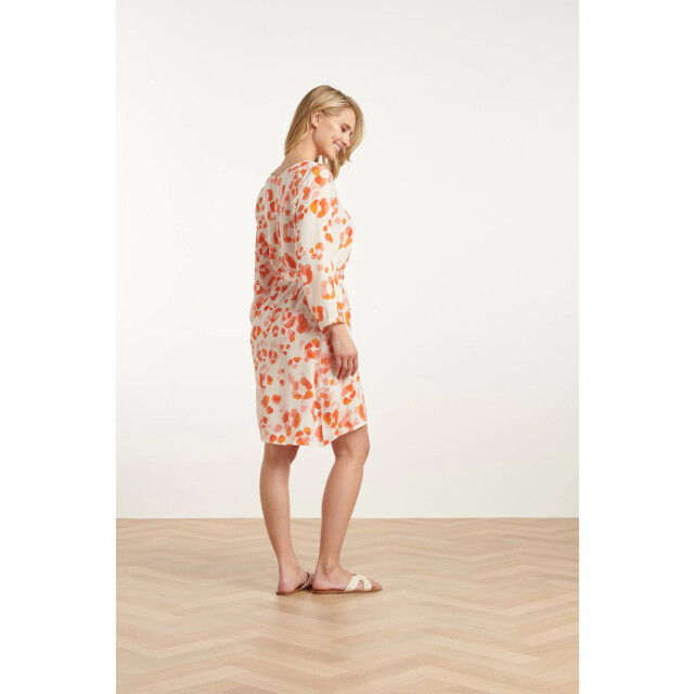 Smashed Lemon 25163 korte jurk met perzik dierenprint | 25163-250-998 large