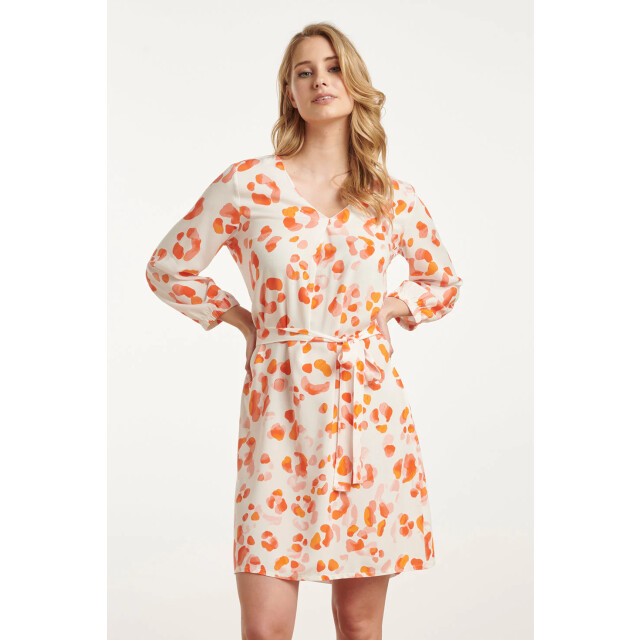 Smashed Lemon 25163 korte jurk met perzik dierenprint | 25163-250-998 large