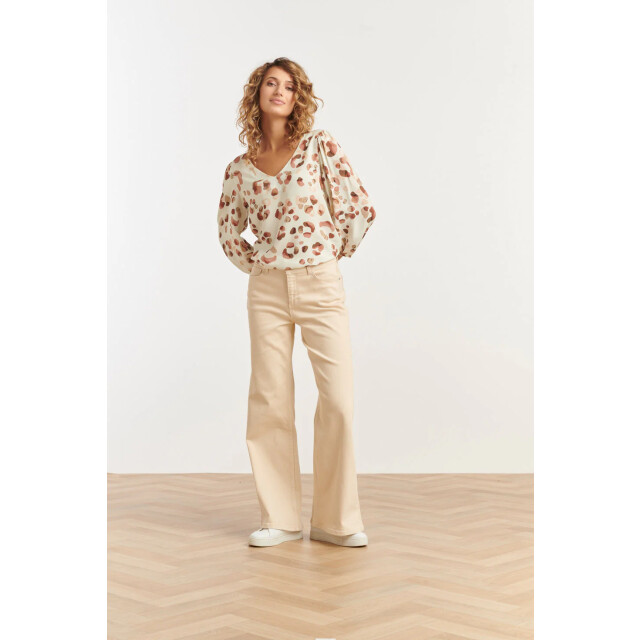Smashed Lemon 25164 e animal print top met v-hals | 25164-720-998 large
