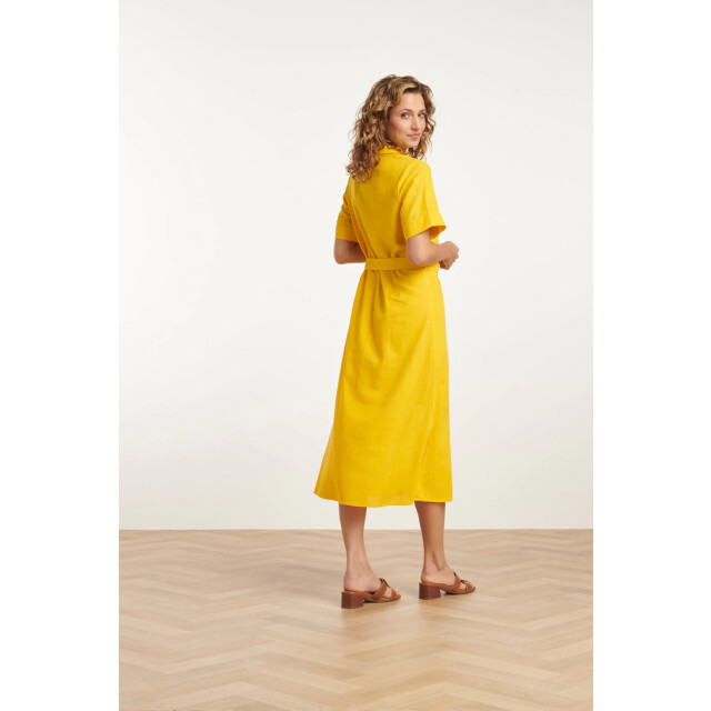 Smashed Lemon 25150 linnen midi shirtjurk | 25150-150-S large
